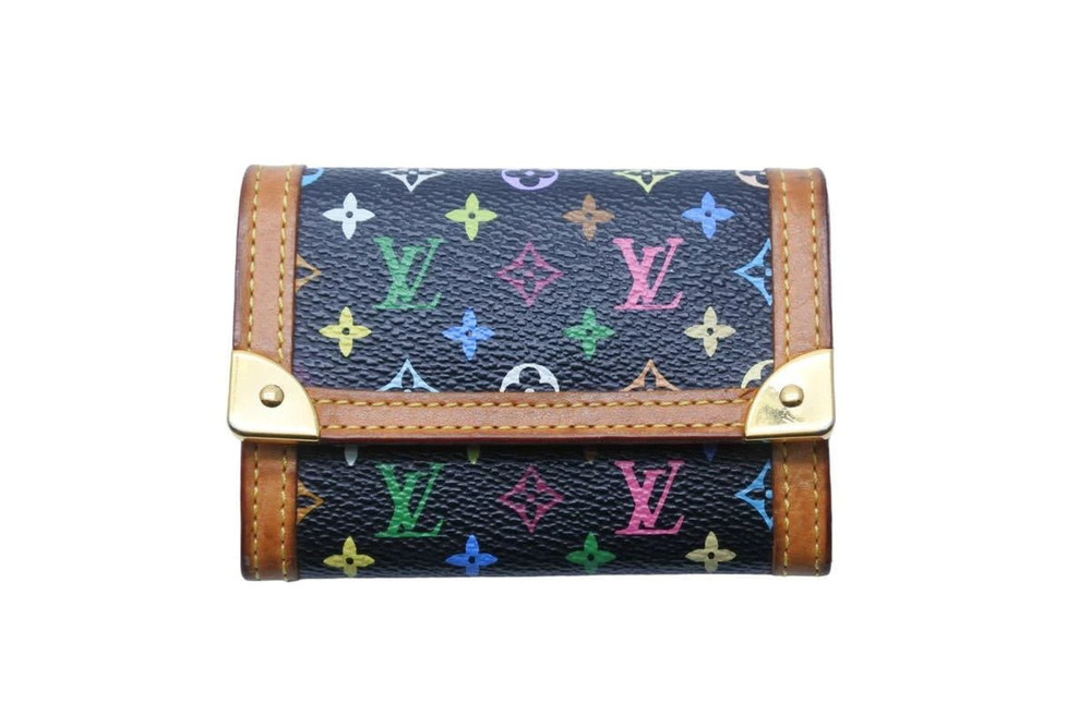Louis Vuitton Multicolor fold Wallet Bi Monogram Canvas Leather Brown